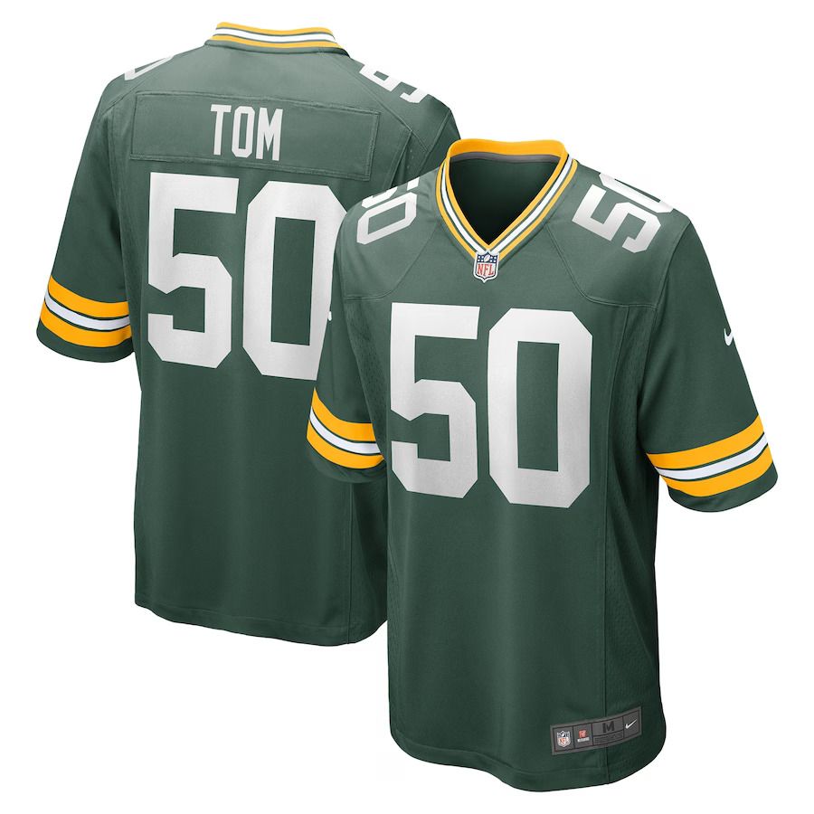 Men Green Bay Packers 50 Zach Tom Nike Green Game Player NFL Jersey